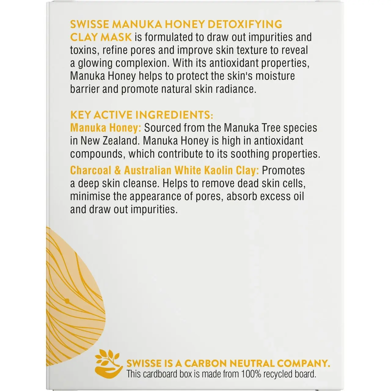 Swisse Skincare Manuka Honey Detoxifying Clay Mask 70g