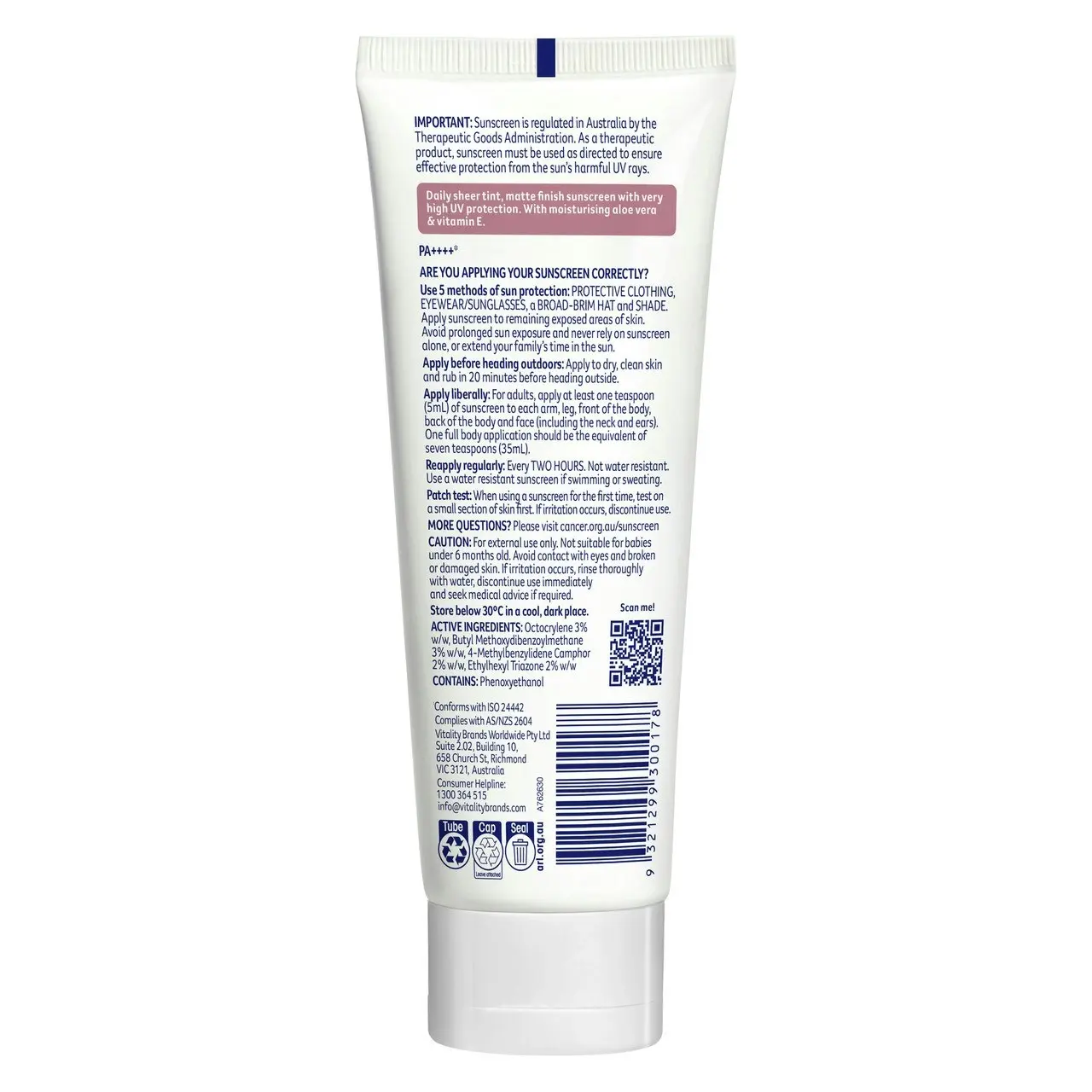 Cancer Council Face Day Wear Moisturiser in Medium Tint SPF50+ 75ml