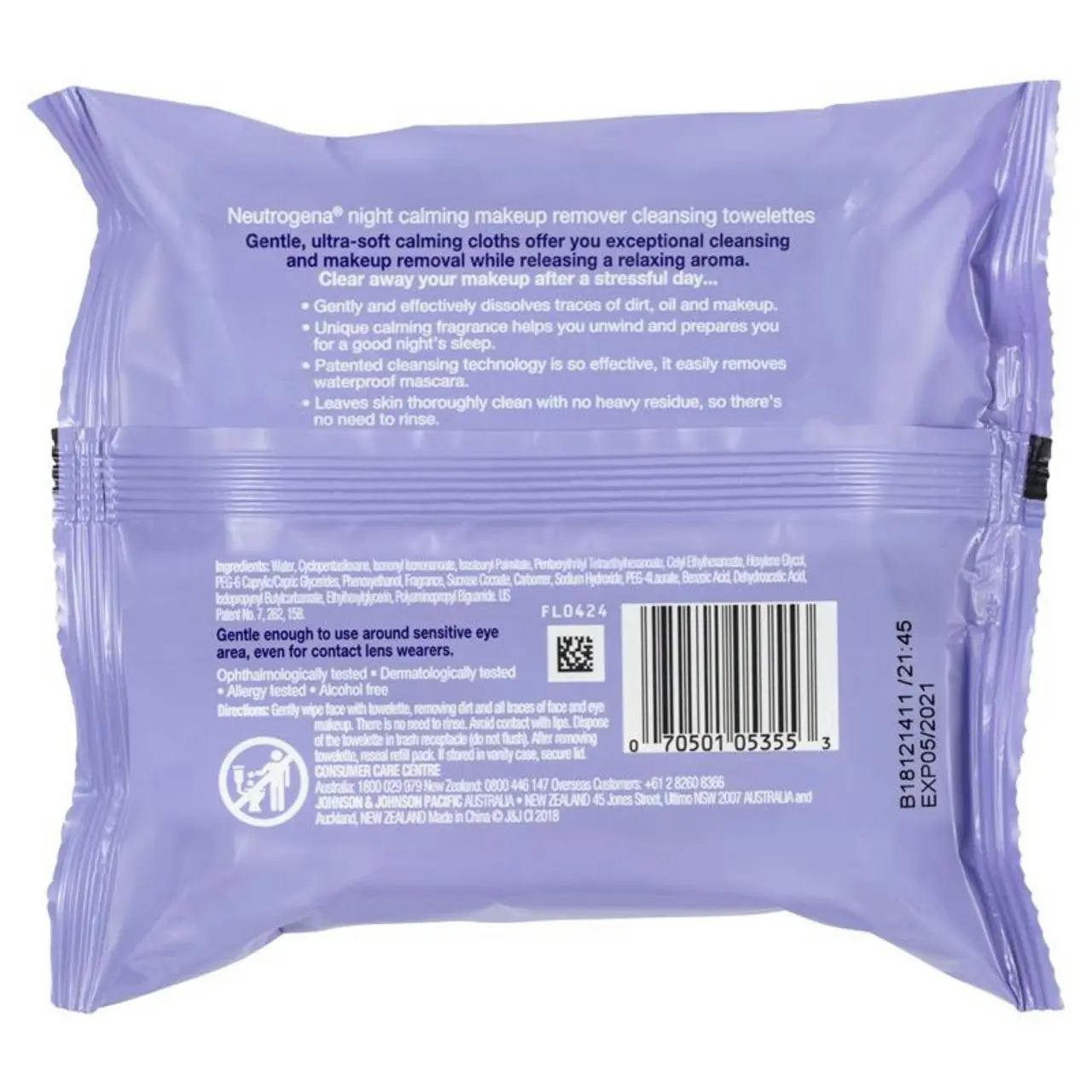 Neutrogena Night Calming Makeup Remover Cleansing Towelettes