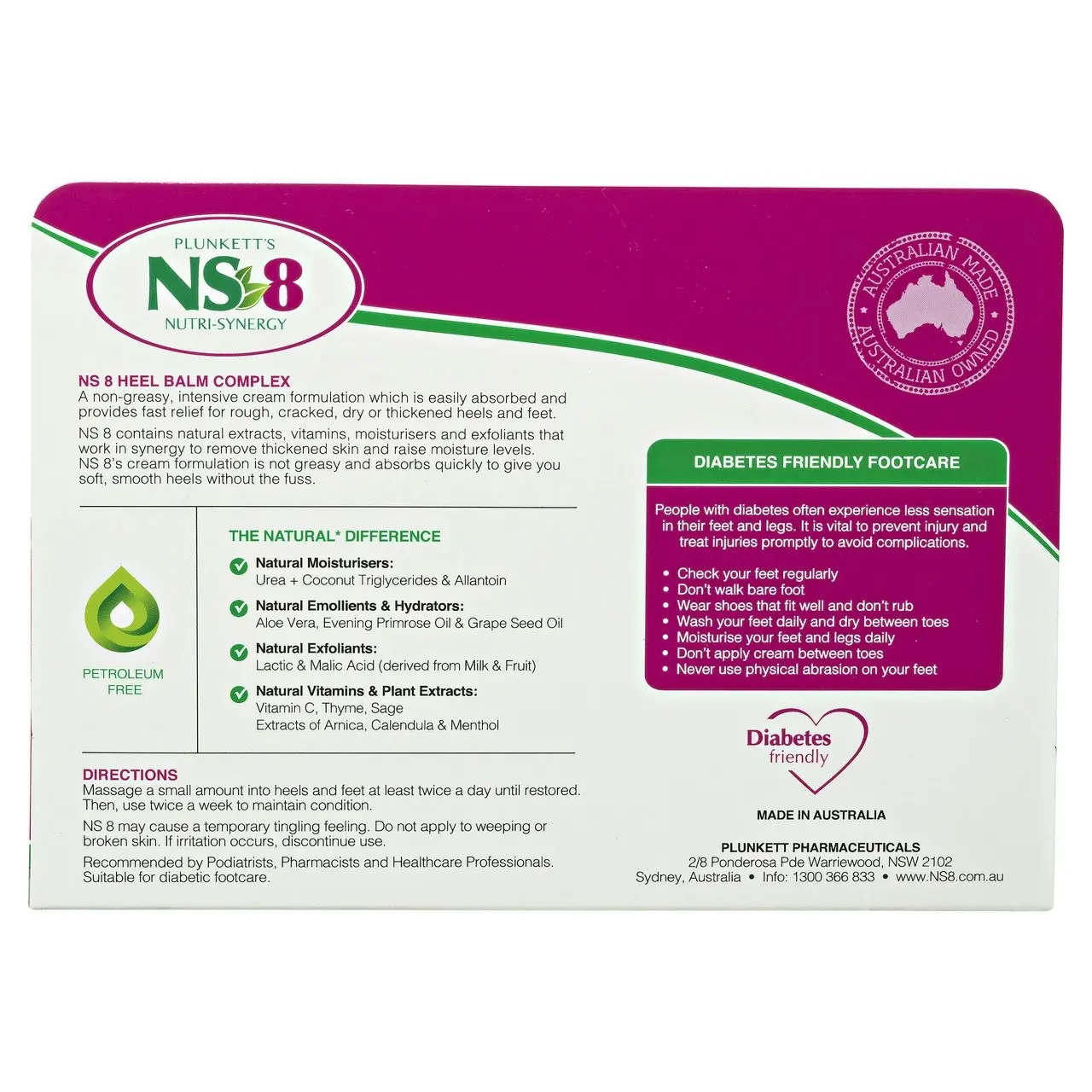 Plunkett's NS 8 Heel Balm Complex 125mL