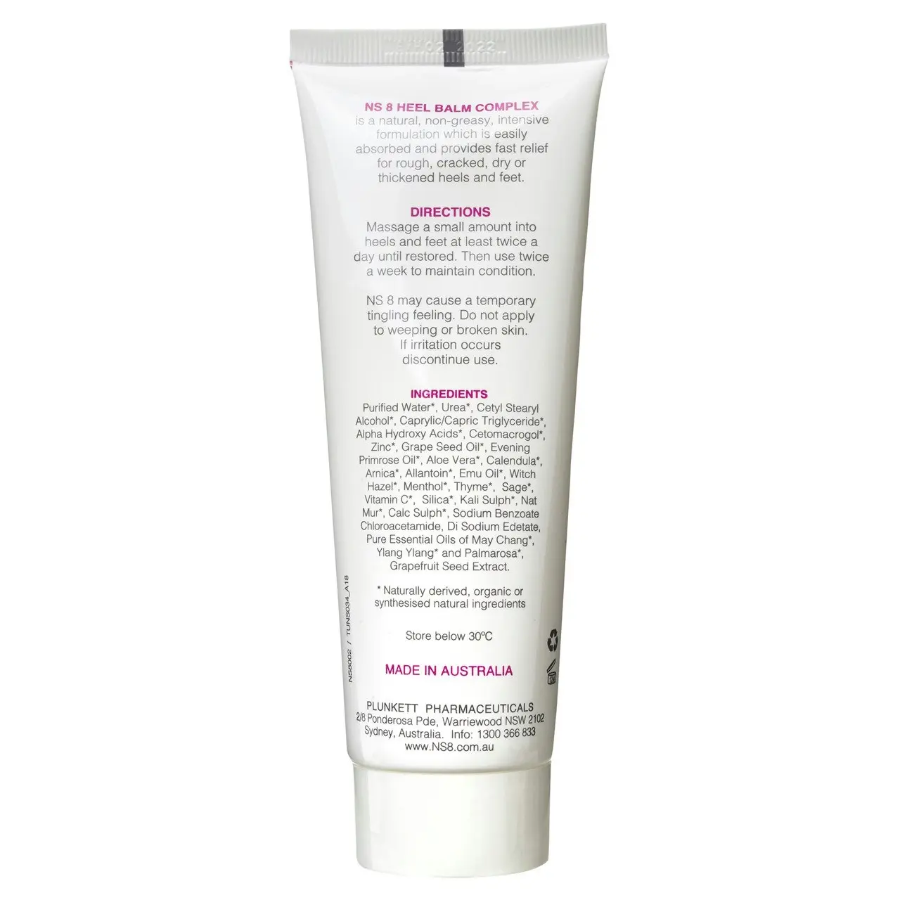 Plunkett's NS 8 Heel Balm Complex 125mL