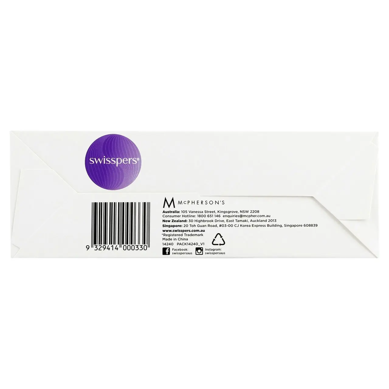 Swisspers Cotton Squares 150 pack