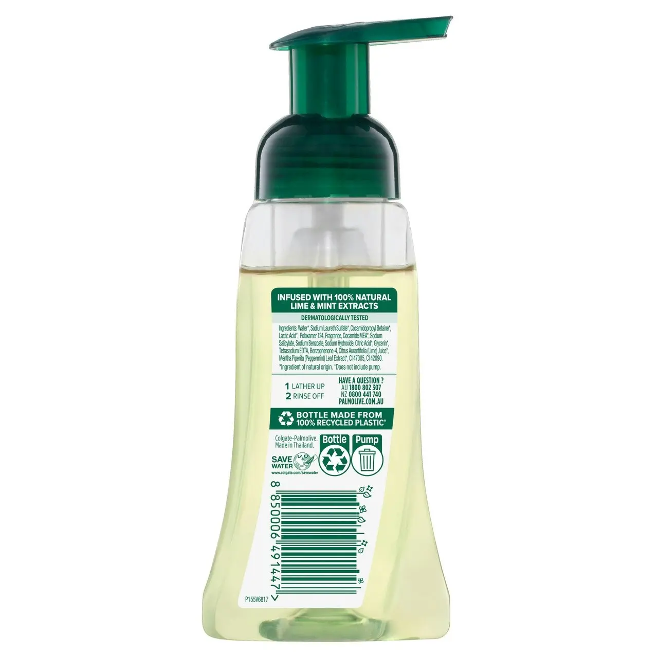 Palmolive Foaming Antibacterial Hand Wash Soap, 250mL, Lime & Mint Pump