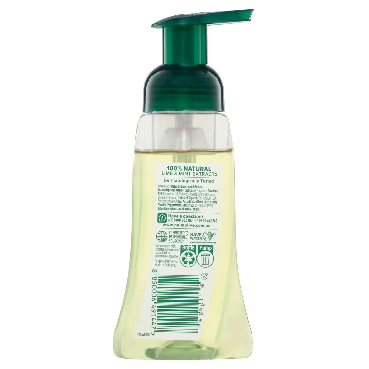 Palmolive Foaming Antibacterial Hand Wash Soap, 250mL, Lime & Mint Pump