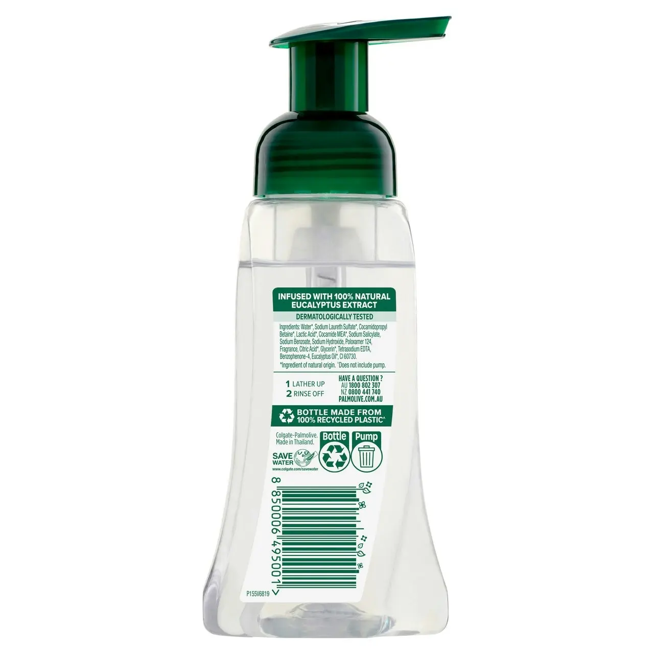 Palmolive Foaming Antibacterial Liquid Hand Wash Soap, 250mL, Mint & Eucalyptus Pump, Limited Edition Pump