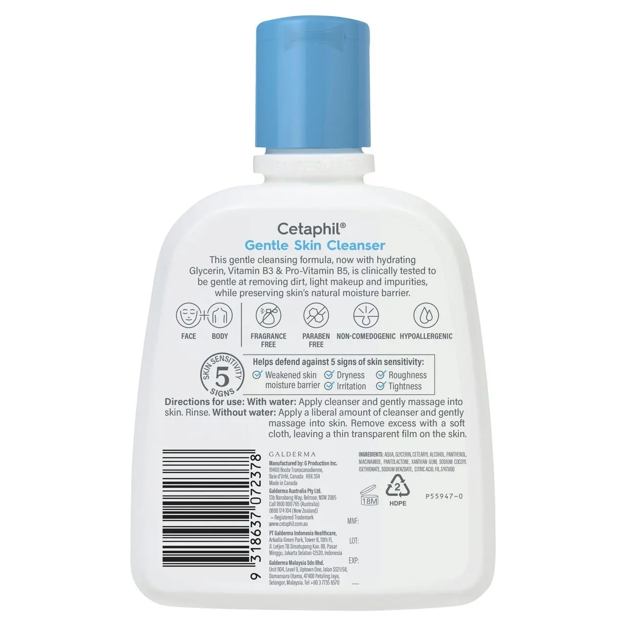 Cetaphil Gentle Skin Cleanser 125mL, For Face & Body Care