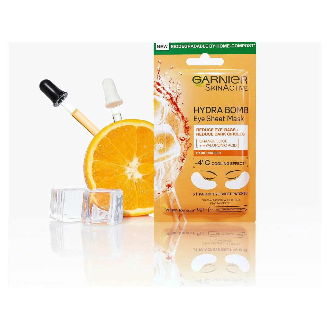 Garnier Hydra Bomb Hyaluronic Acid + Orange Extract Eye Sheet Mask  6g