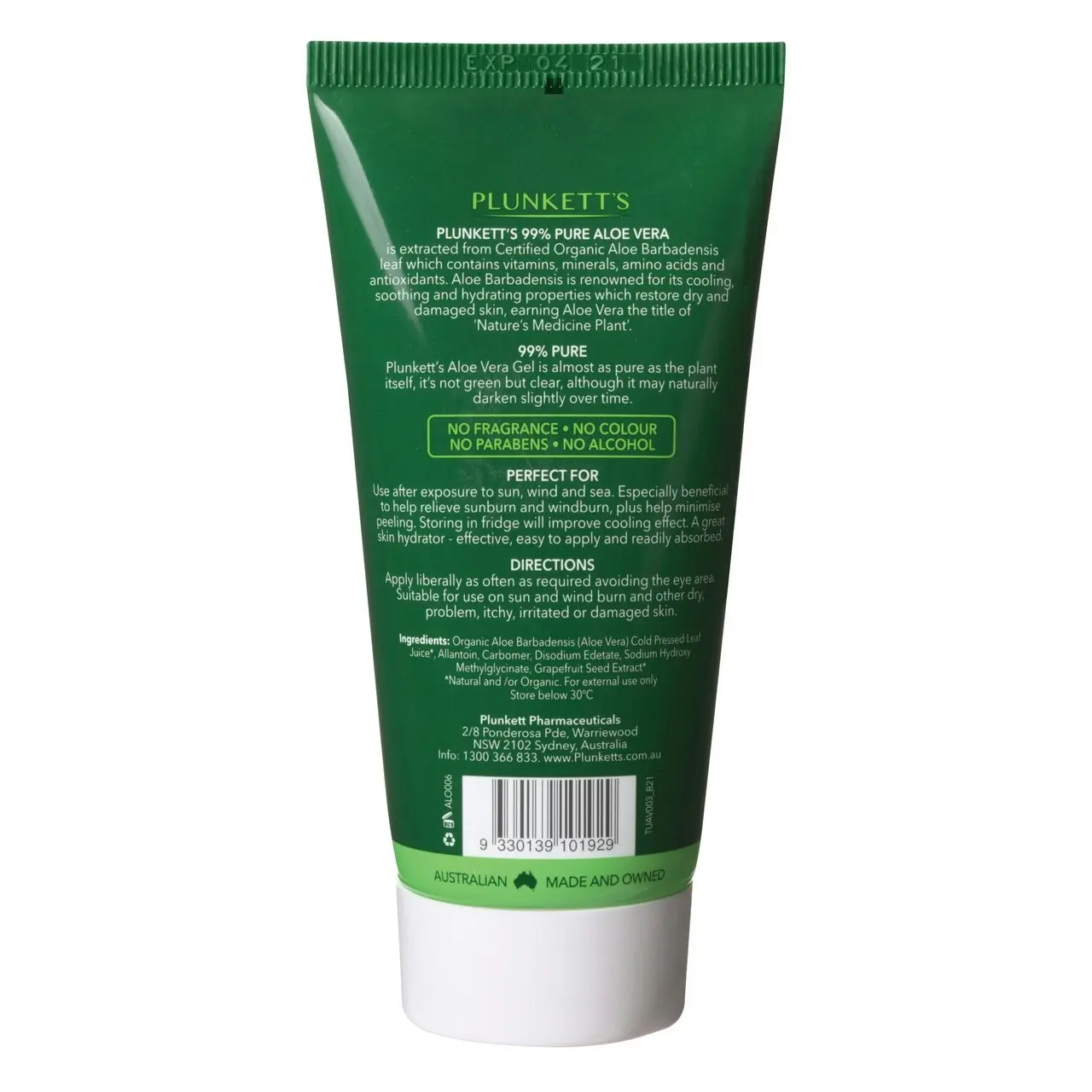 Plunkett's 99% Pure Aloe Vera Soothing Gel 150g