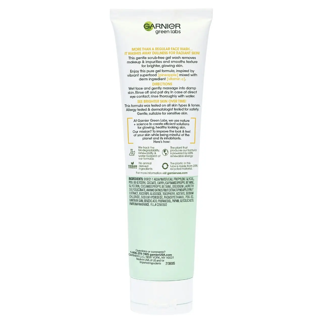 Garnier Green Labs Pinea-C Brightening Gel Cleanser 130mL