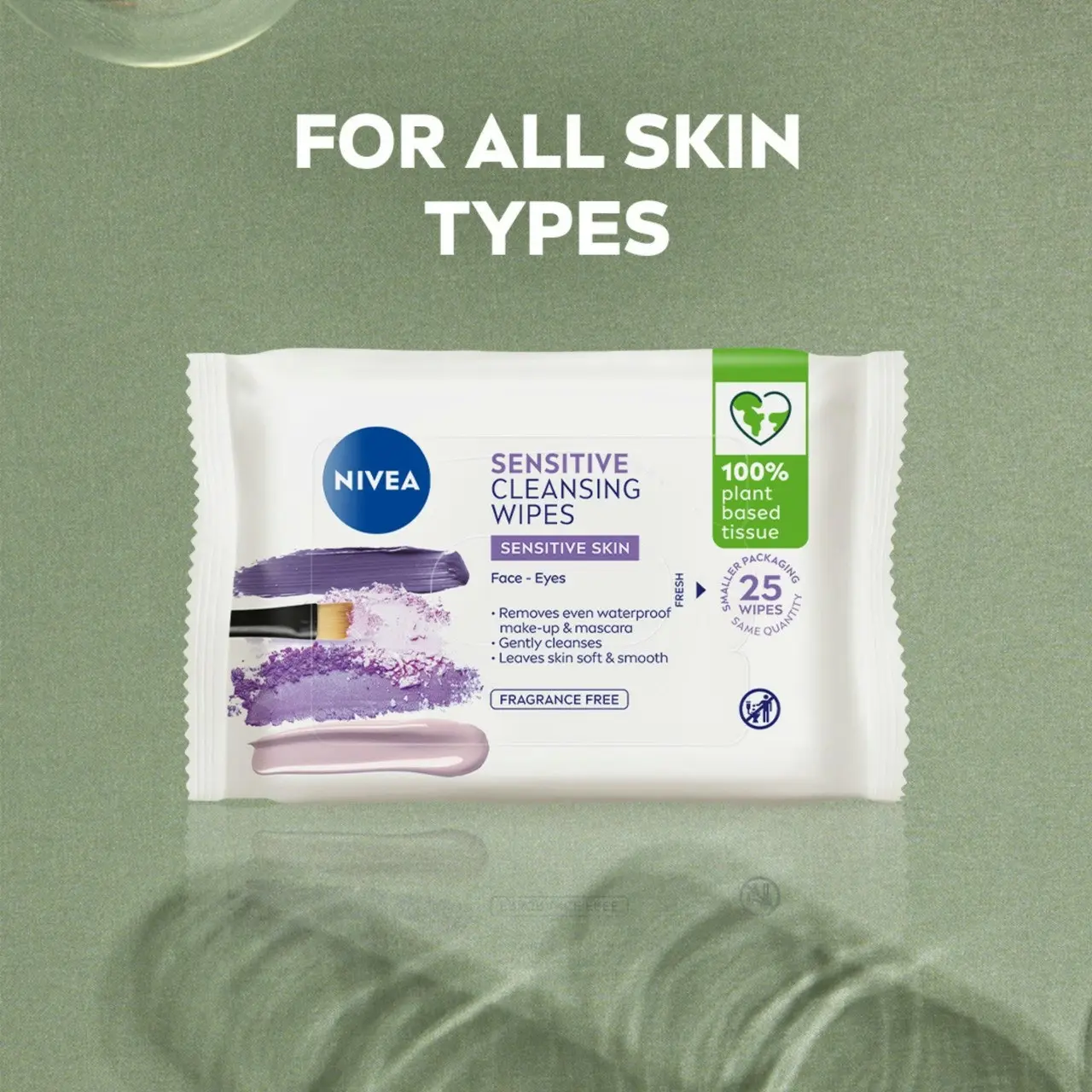 Nivea Sensitive Biodegradable Cleansing Wipes for Sensitive Skin 25 pack