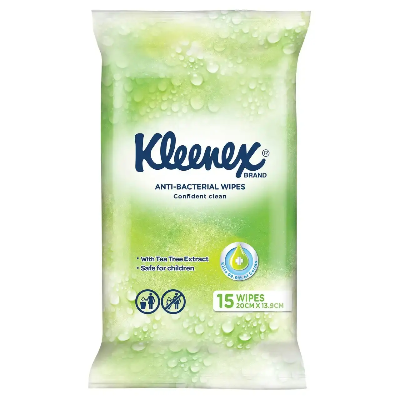 Kleenex Anti-Bacterial To-Go Wipes 15 Pack