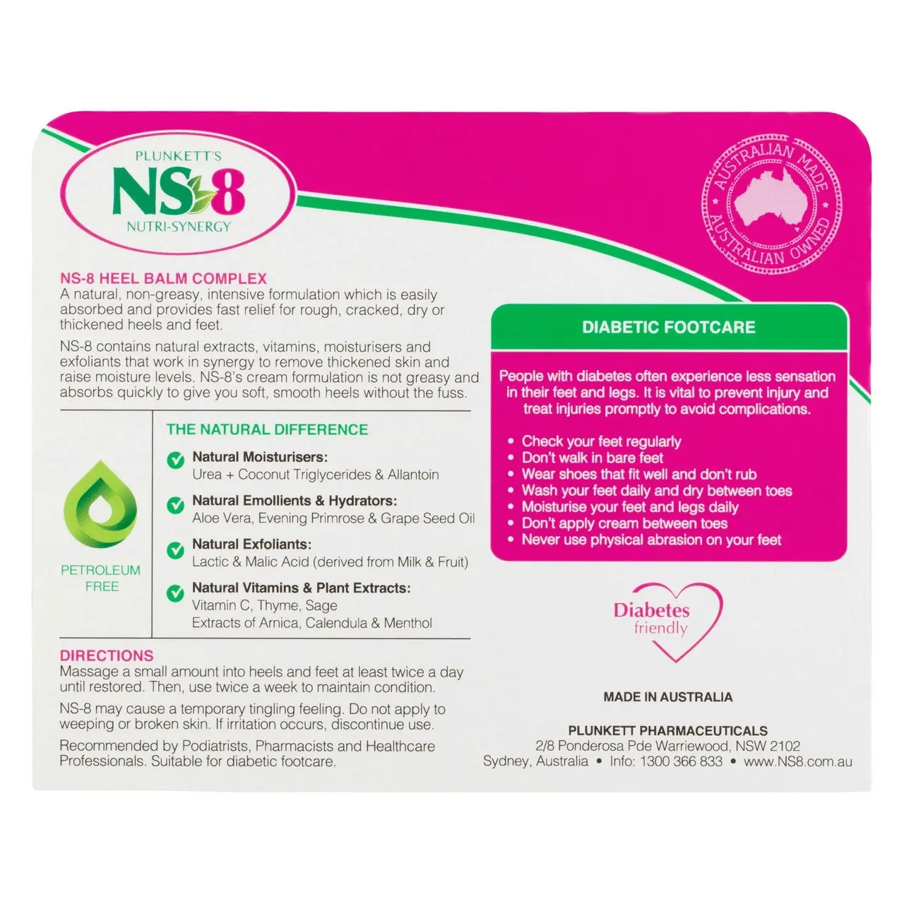 Plunkett's NS 8 Heel Balm Complex 75g