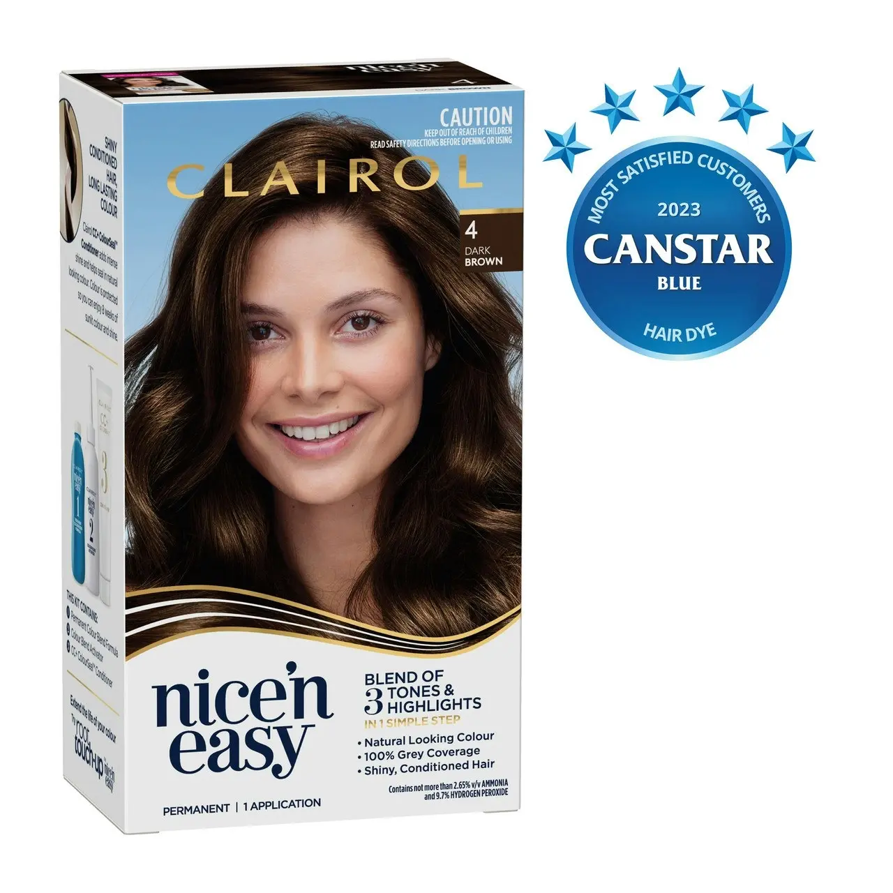 Clairol Nice 'N Easy 4 Natural Dark Brown Permanent Hair Colour