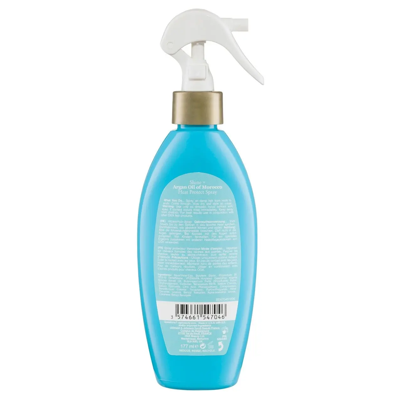 OGX Flexible Control Shine + Hydrate Argan Oil of Morocco Heat Protect Spray For Damaged & Heat Styled Hair 177mL