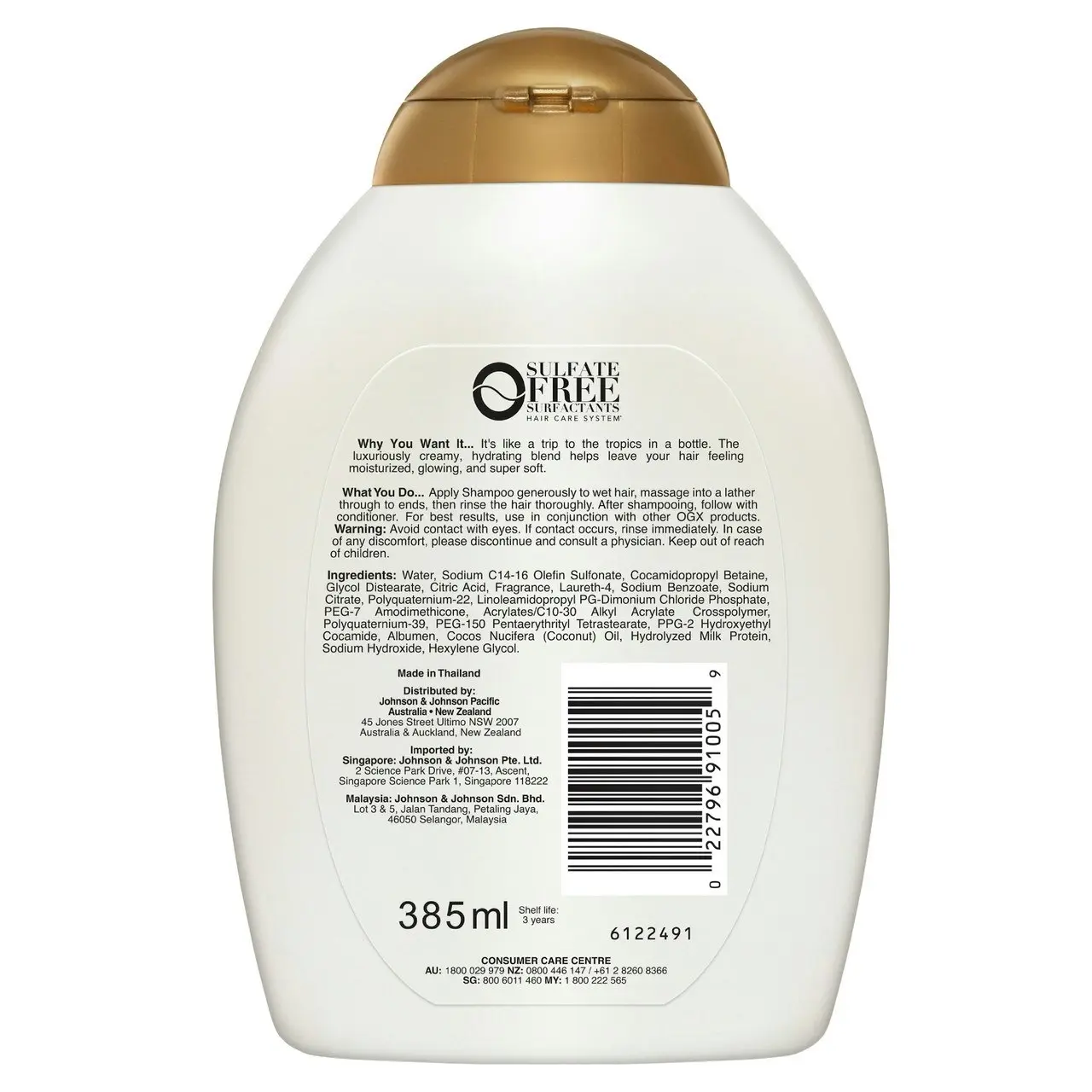 OGX Nourishing + Hydrating Coconut Milk Shampoo For Dry Hair 385mL