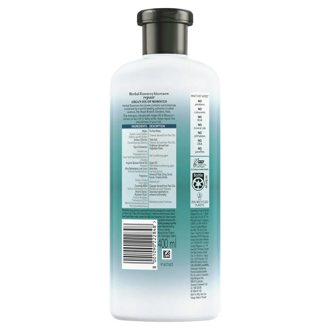 Herbal Essences Bio: Renew Argan Oil of Morocco Repair 90% Natural Origin Shampoo 400 ml