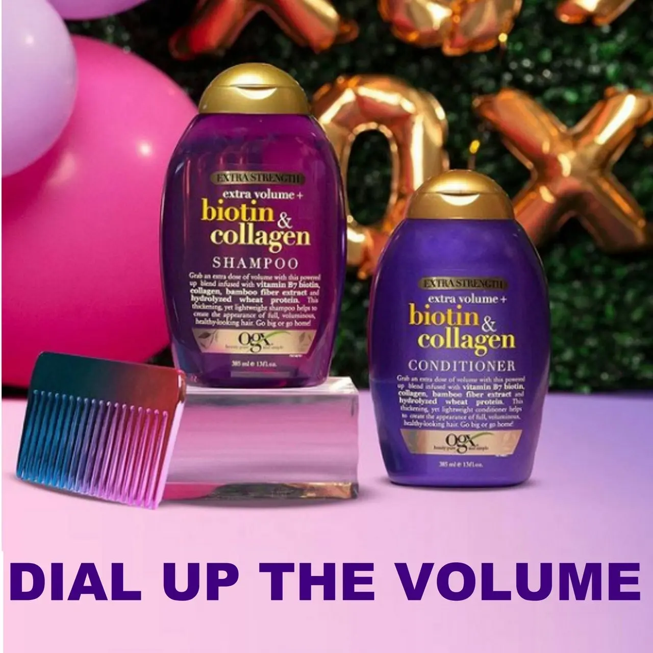 OGX Extra Strength Extra Volume + Biotin & Collagen Shampoo For Fine Hair 385mL