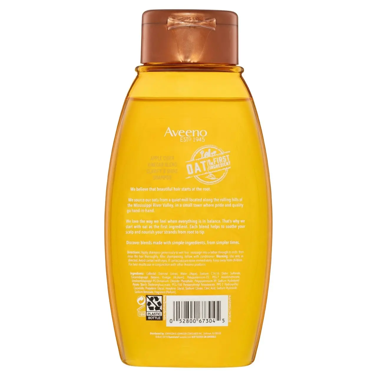 Aveeno Clarify & Shine Apple Cider Vinegar Blend Shampoo For Scalp Soothing & Gentle Cleansing 354mL