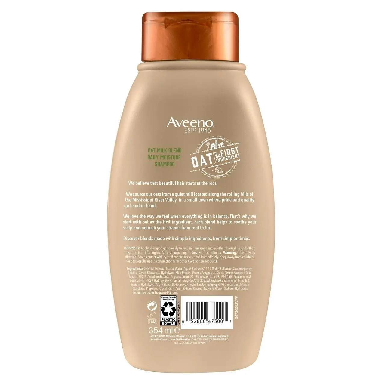 Aveeno Daily Moisture Oat Milk Blend Shampoo For Scalp Soothing & Gentle Cleansing 354mL