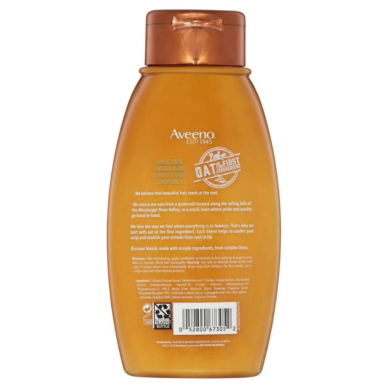 Aveeno Clarify & Shine Apple Cider Vinegar Blend Conditioner For Scalp Soothing & Gentle Cleansing 354mL