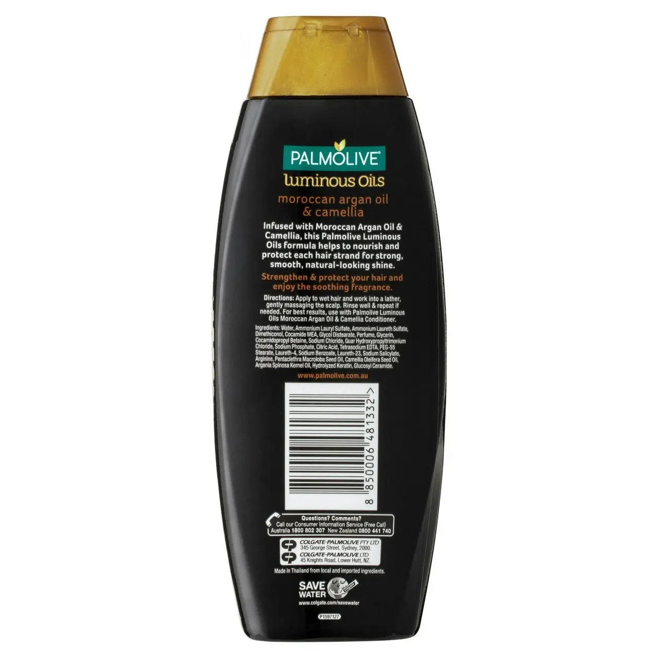 Palmolive Luminous Oils Hair Shampoo, Northern Rivers Macadamia, Argan Oil & Camellia, 350mL, Strengthen and Protect