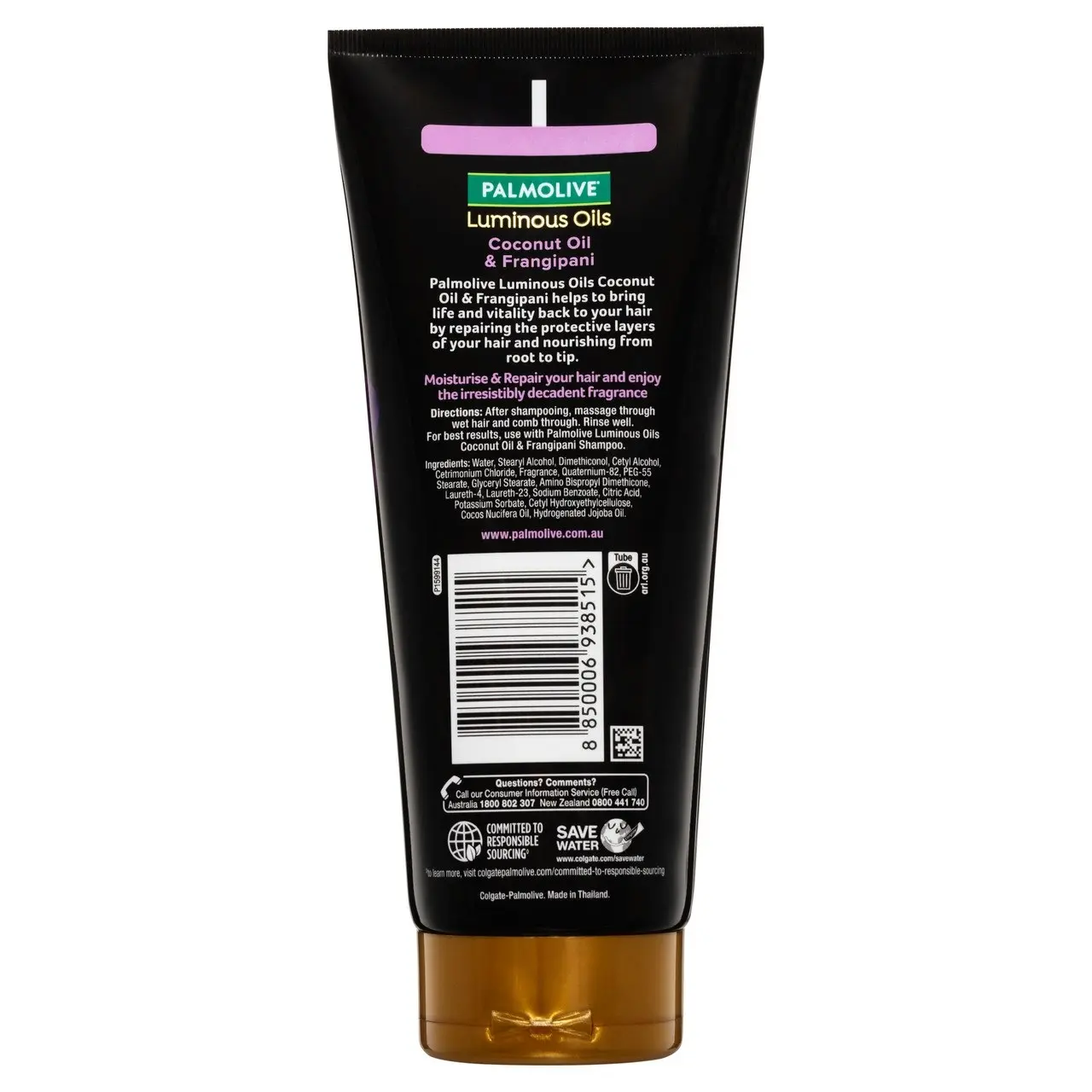 Palmolive Luminous Oils Hair Conditioner, Northern New South Wales Frangipani & Coconut Oil, 350mL, Moisturise and Repair