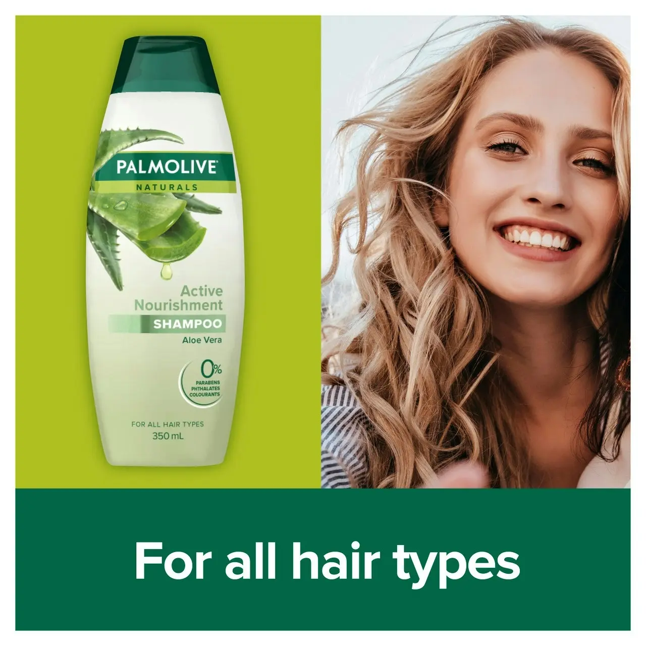 Palmolive Naturals Hair Shampoo, 350mL, Active Nourishment with Natural Aloe Vera Extract