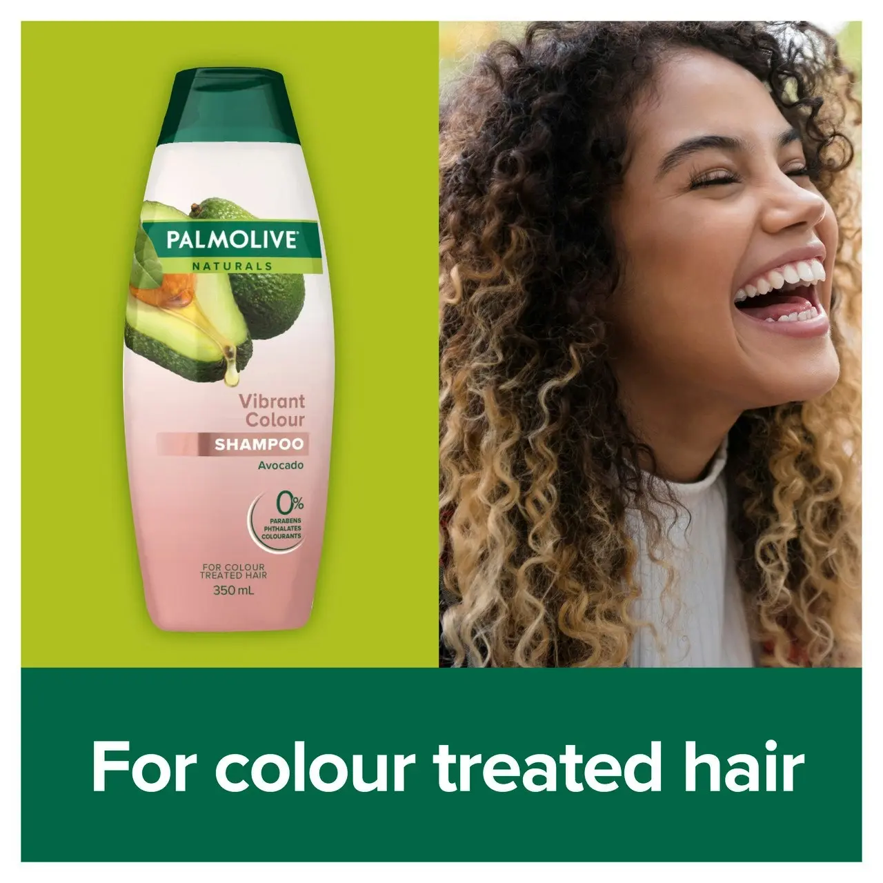 Palmolive Naturals Hair Shampoo, 350mL, Avocado, Vibrant Colour, For Colour Treated Hair