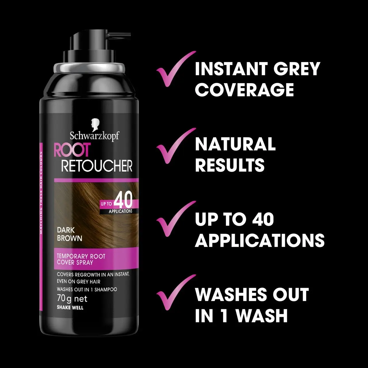 Schwarzkopf Root Retouch Temporary Root Cover Spray - Dark Brown