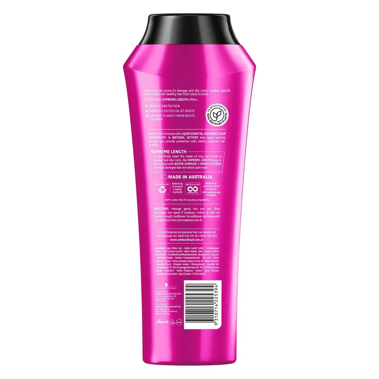 Schwarzkopf Extra Care Supreme Length Fortifying Shampoo 400mL