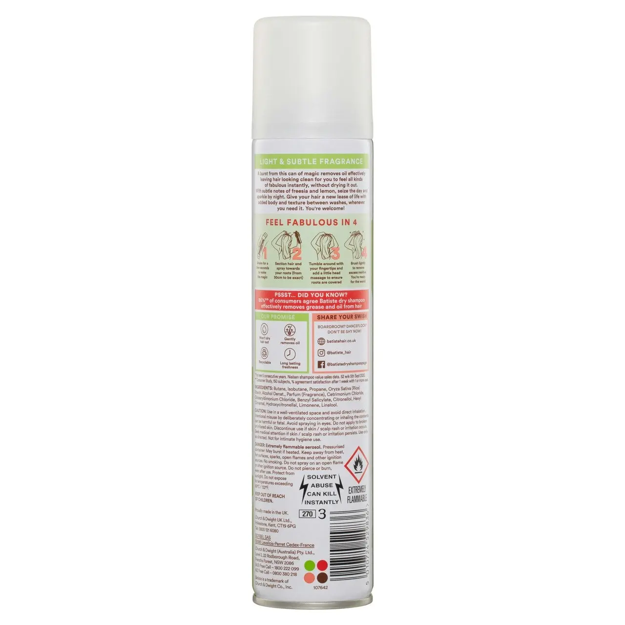 Batiste Bare Dry Shampoo 200mL