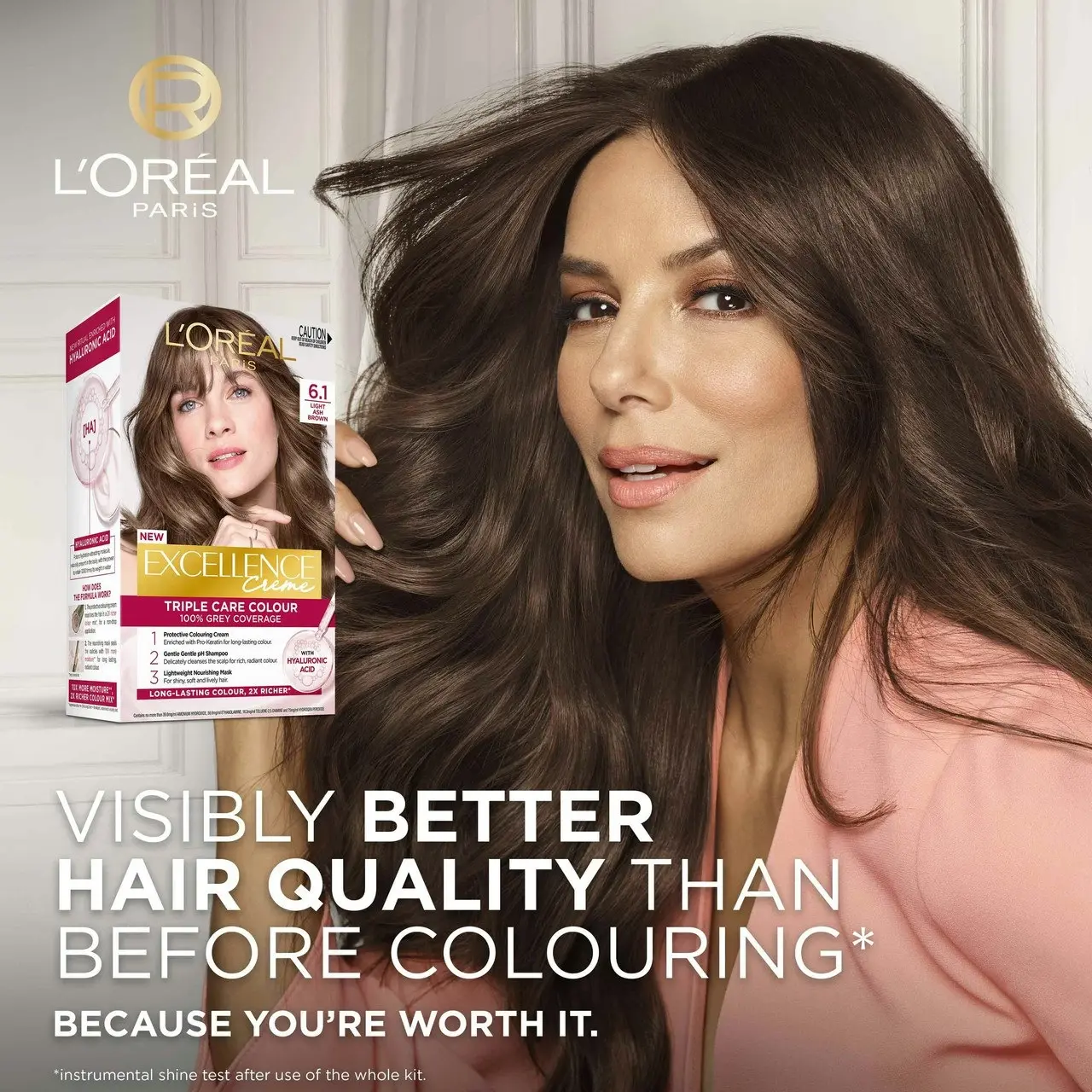 L'Oreal Paris Excellence Creme Permanent Hair Colour - 6.1 Light Ash Brown