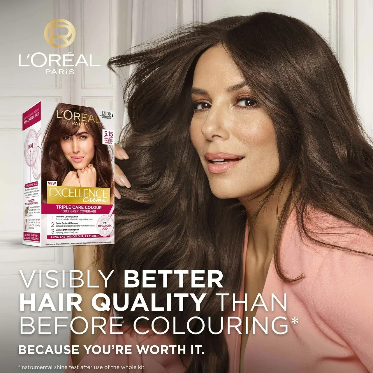 L'Oreal Paris Excellence Creme Permanent Hair Colour - 5.15 Natural Frosted Brown