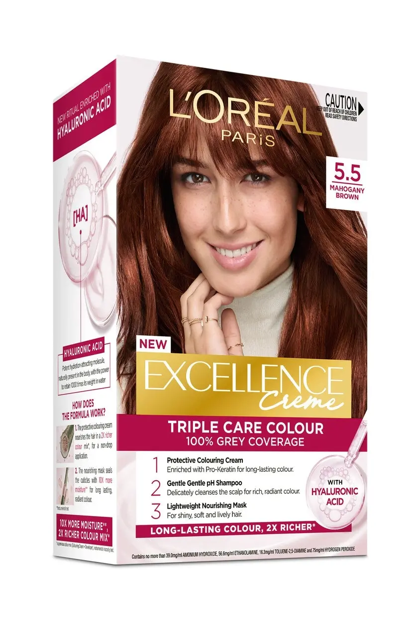 L'Oreal Paris Excellence Creme Permanent Hair Colour - 5.5 Mahogany Brown