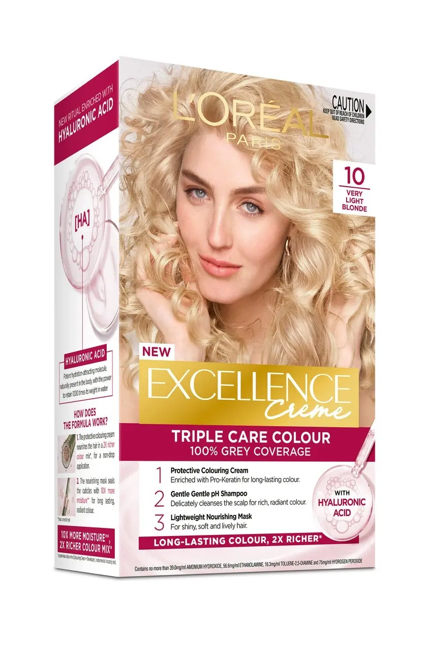 L'Oreal Paris Excellence Creme Permanent Hair Colour - 10 Very Light Blonde