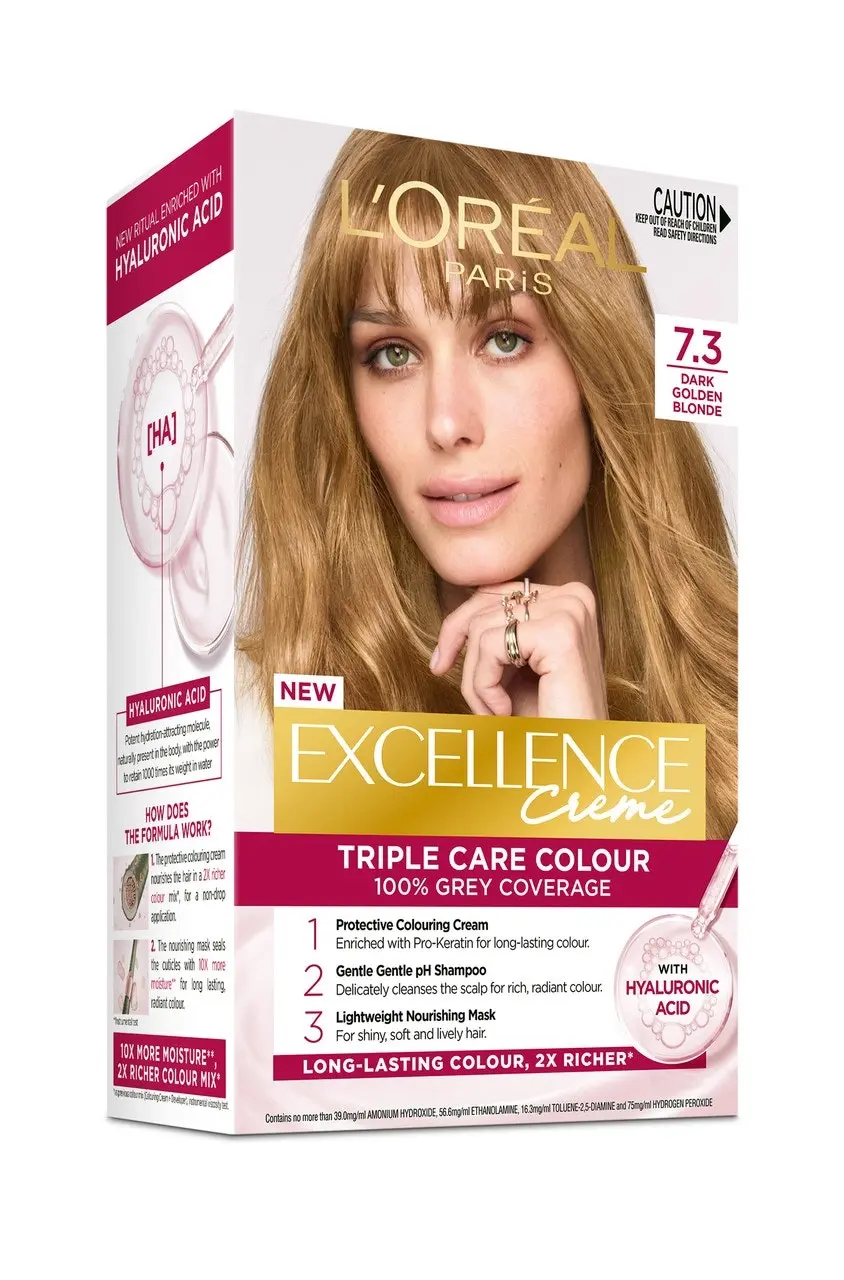 L'Oreal Paris Excellence Creme Permanent Hair Colour - 7.3 Dark Golden Blonde