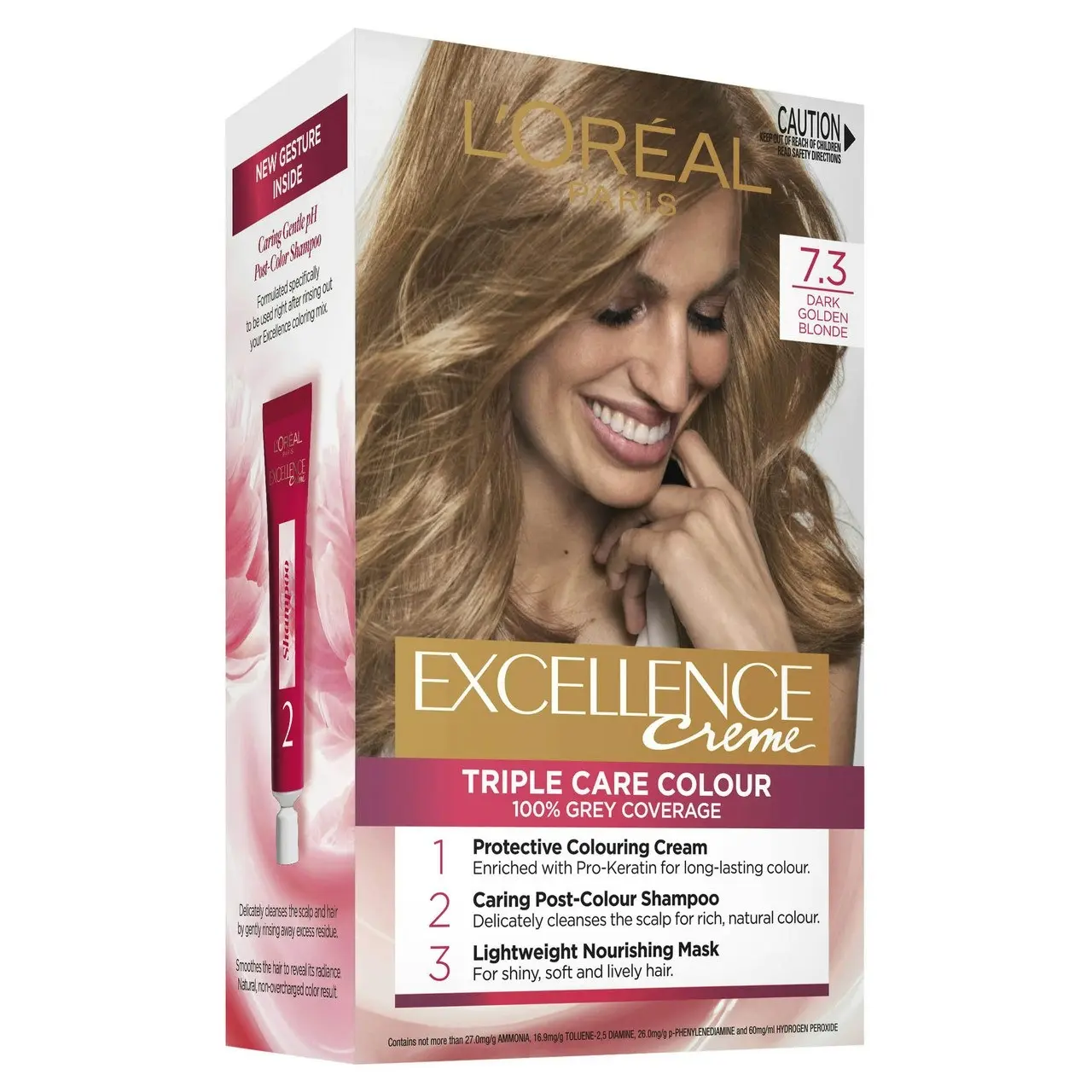 L'Oreal Paris Excellence Creme Permanent Hair Colour - 7.3 Dark Golden Blonde