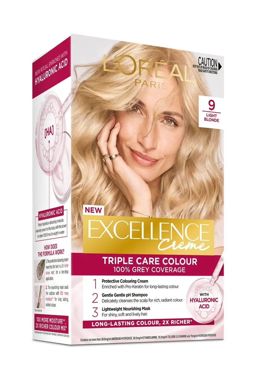 L'Oreal Paris Excellence Creme Permanent Hair Colour - 9 Light Blonde