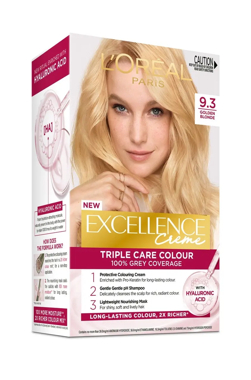 L'Oreal Paris Excellence Creme Permanent Hair Colour - 9.3 Light Golden Blonde