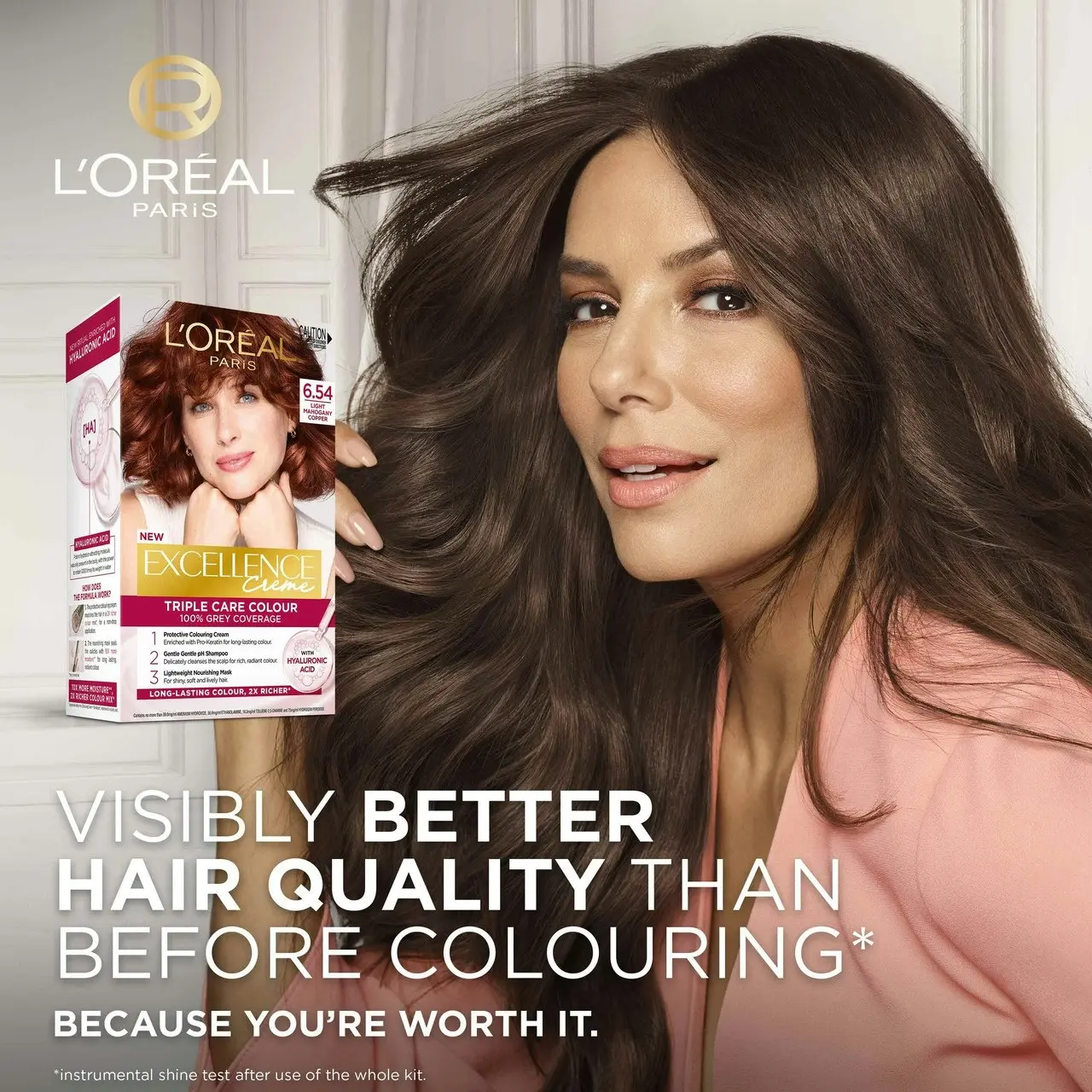 L'Oreal Paris Excellence Creme Permanent Hair Colour - 6.54 Light Copper Mahogany Brown