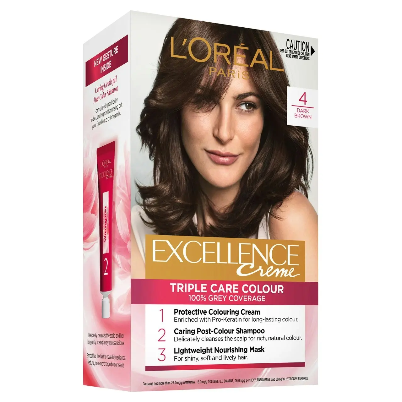 L'Oreal Paris Excellence Creme Permanent Hair Colour - 4 Dark Brown