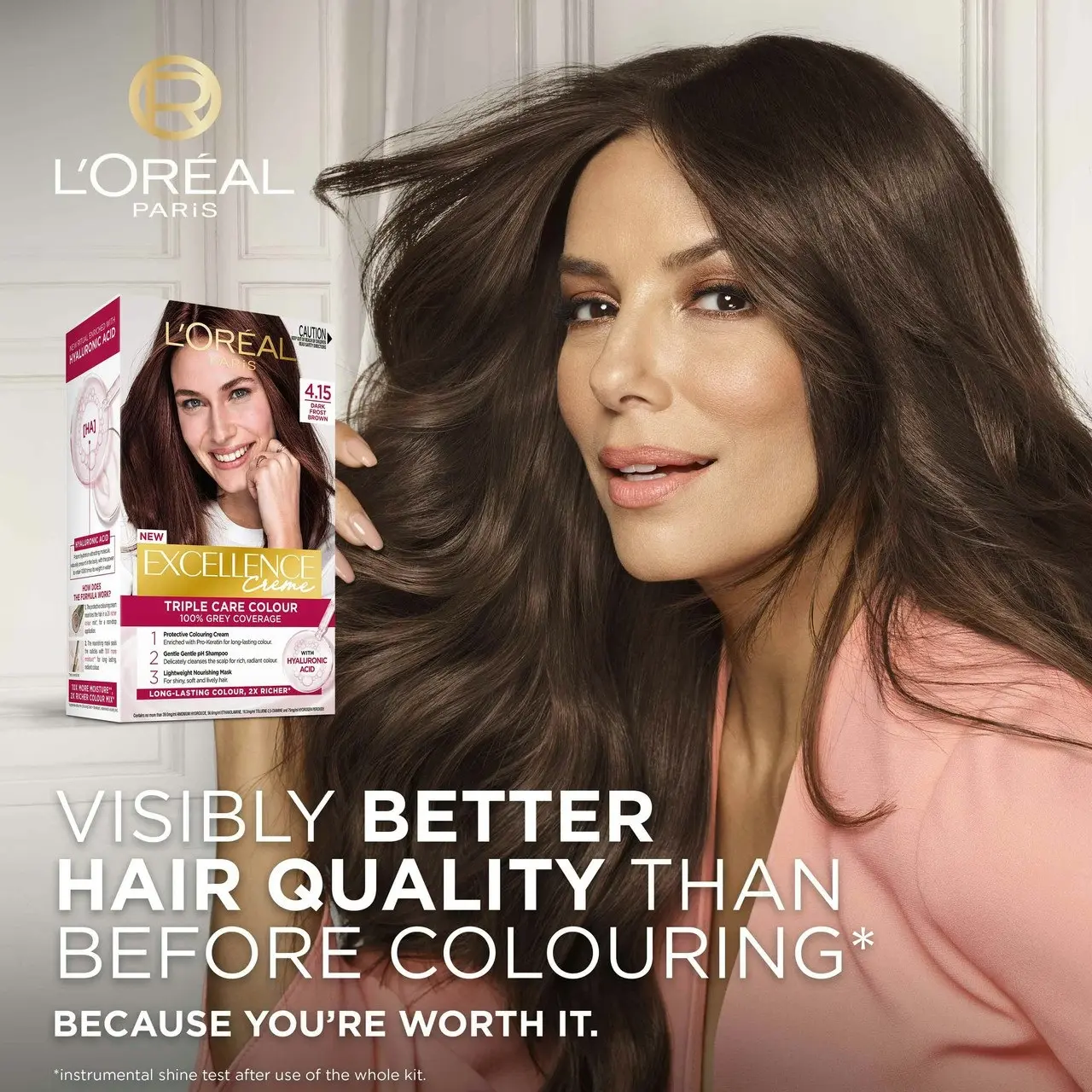 L'Oreal Paris Excellence Creme Permanent Hair Colour - 4.15 Dark Frosted Brown