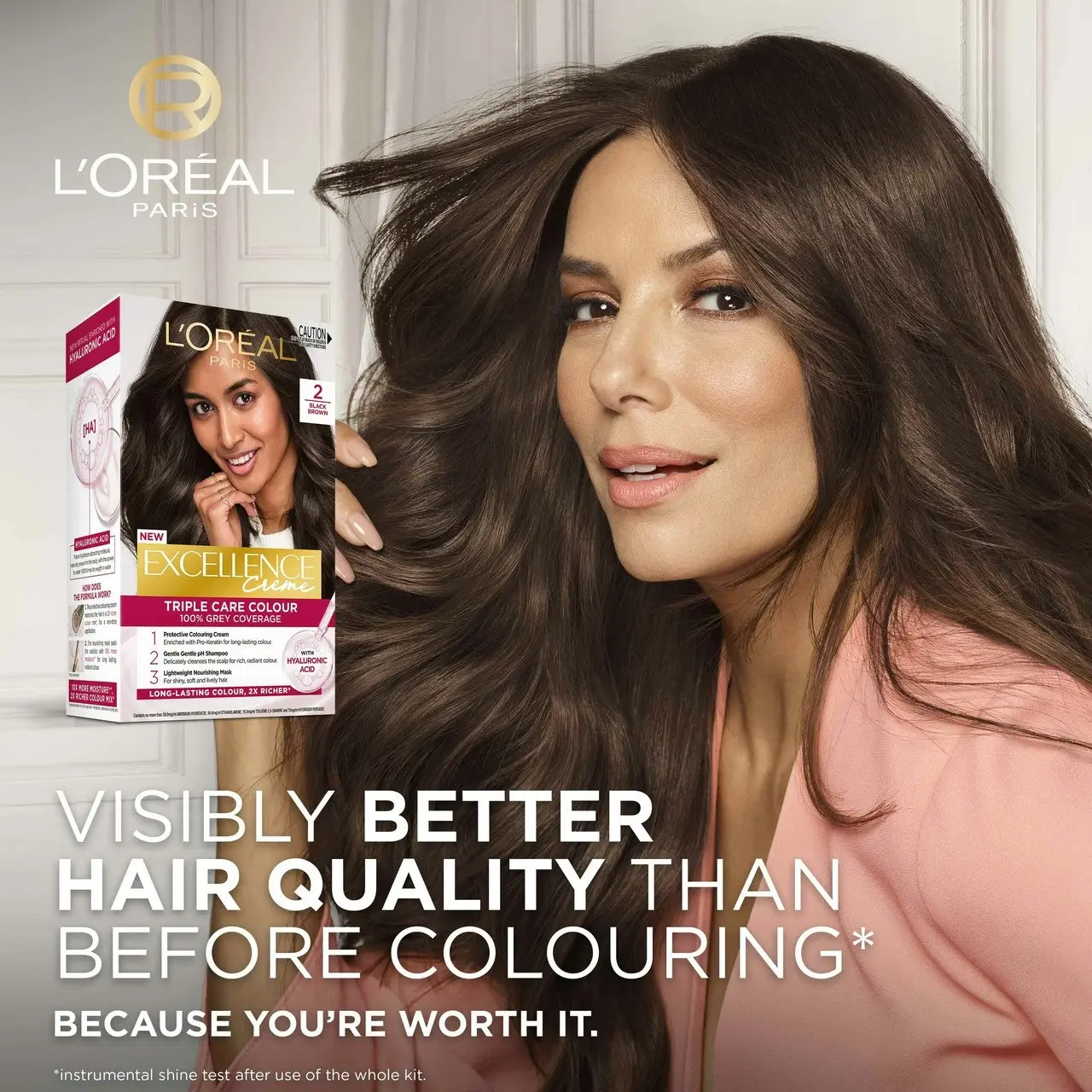 L'Oreal Paris Excellence Creme Permanent Hair Colour - 2 Black Brown