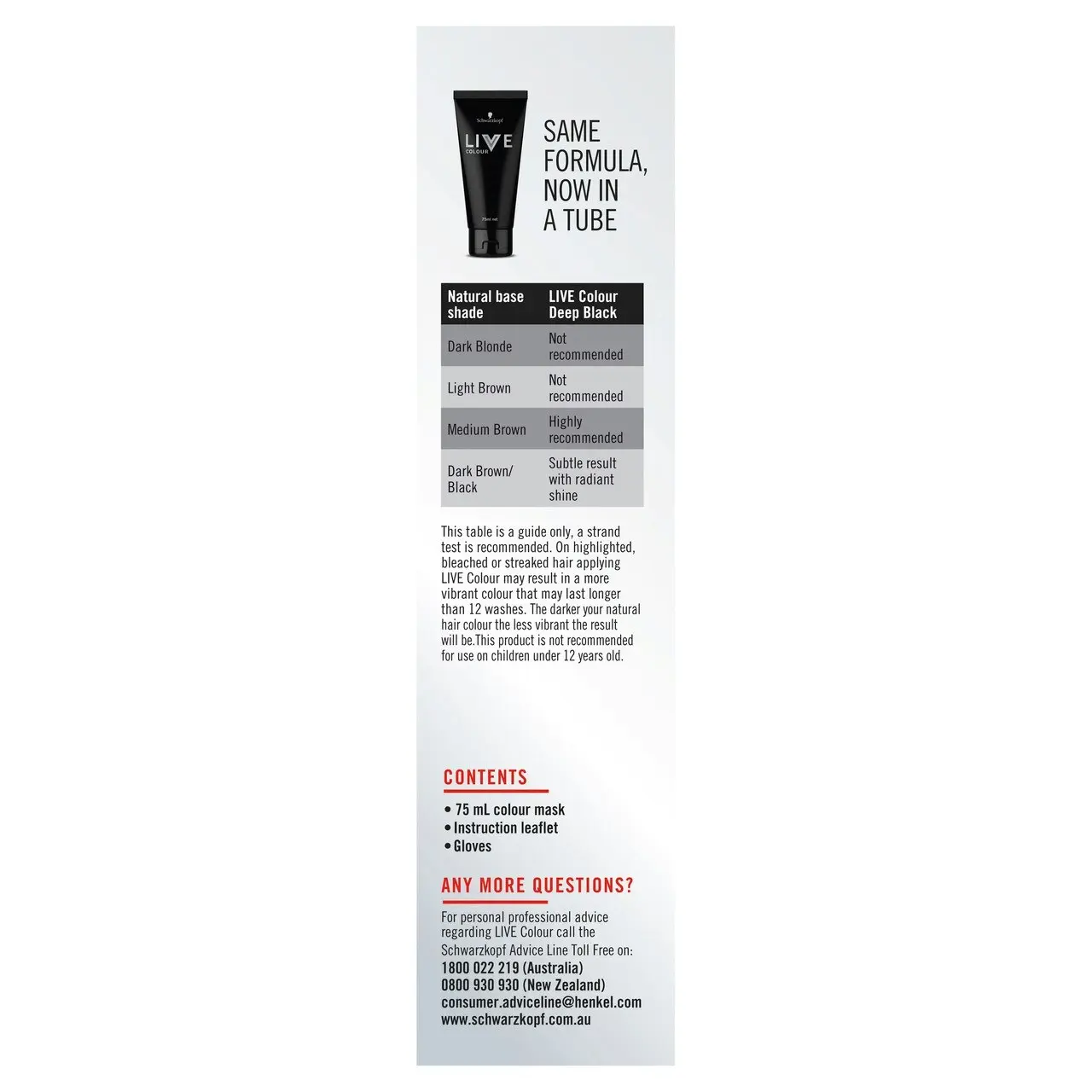 Schwarzkopf Live Colour Deep Black 75mL