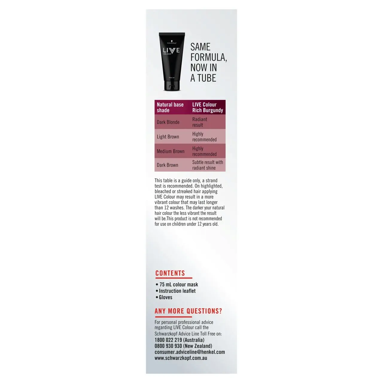 Schwarzkopf Live Colour Rich Burgundy 75mL