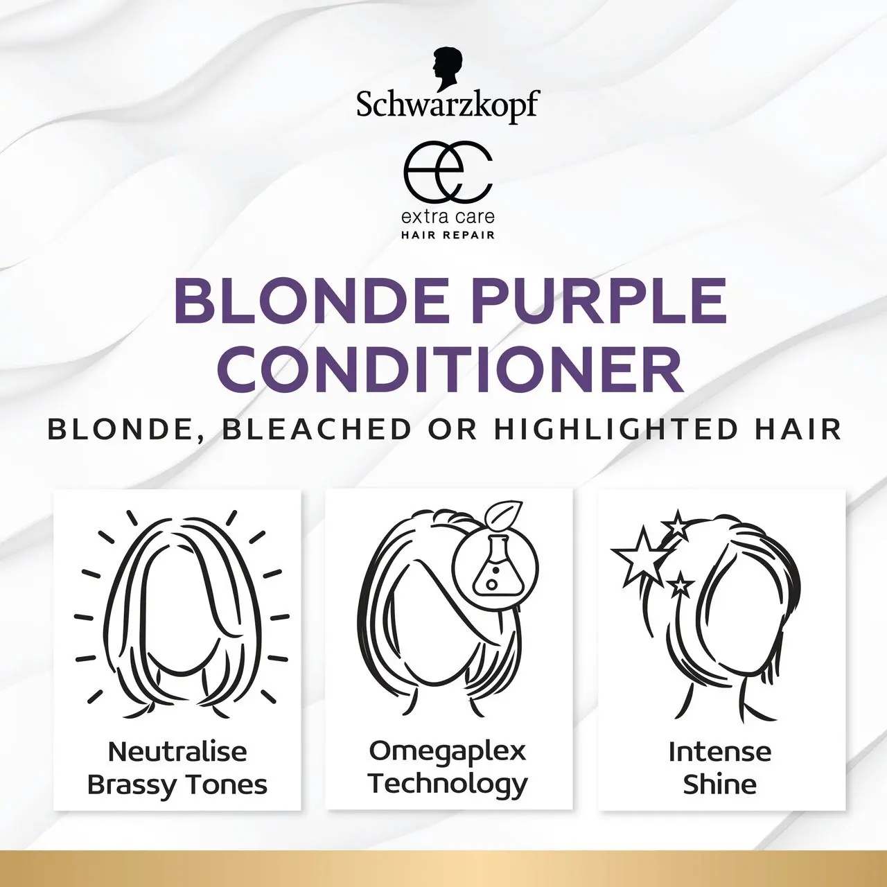 Schwarzkopf Extra Care Blonde Anti-Yellow Toning Purple Conditioner 250mL