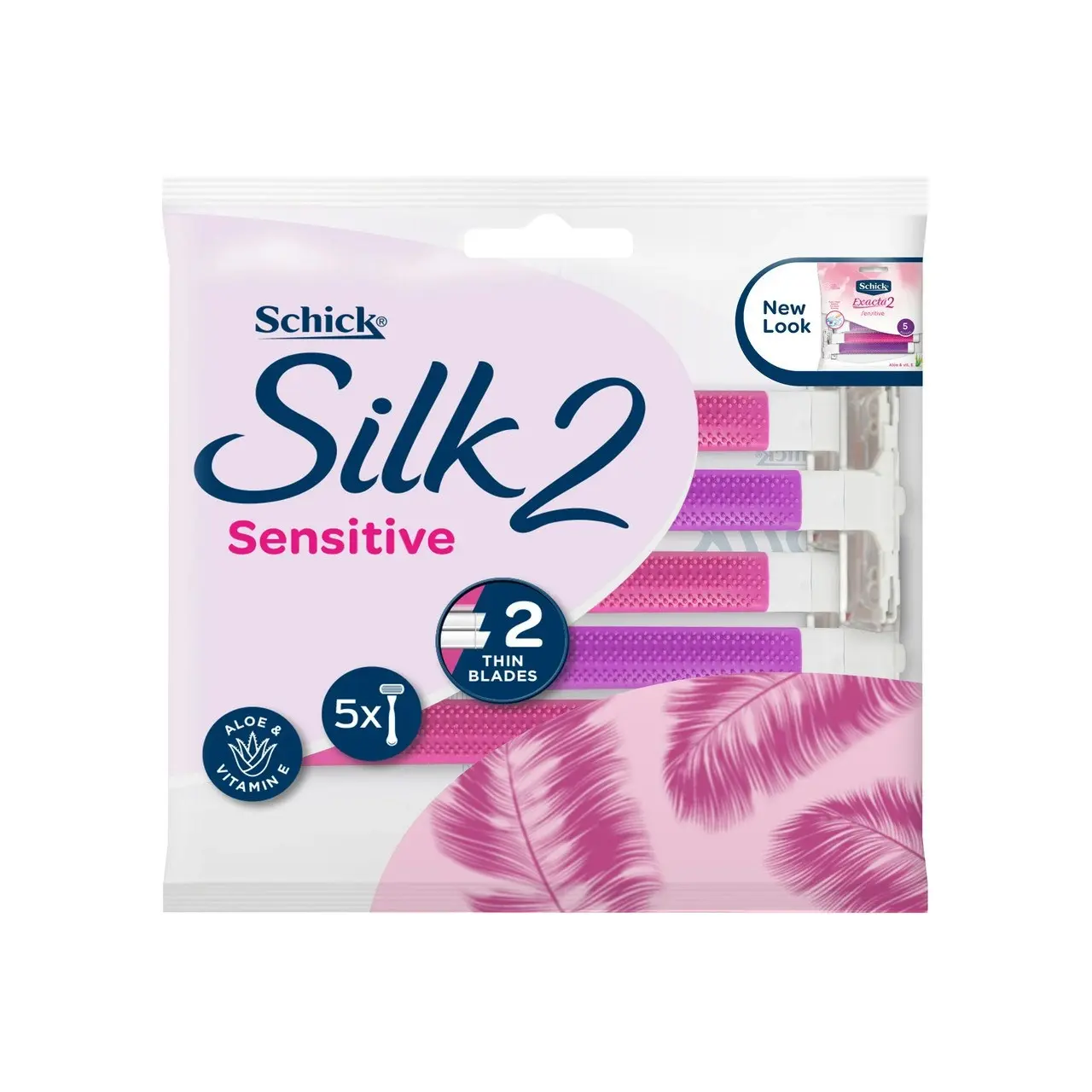 Schick Silk 2 Sensitive Disposable Razors 5pk