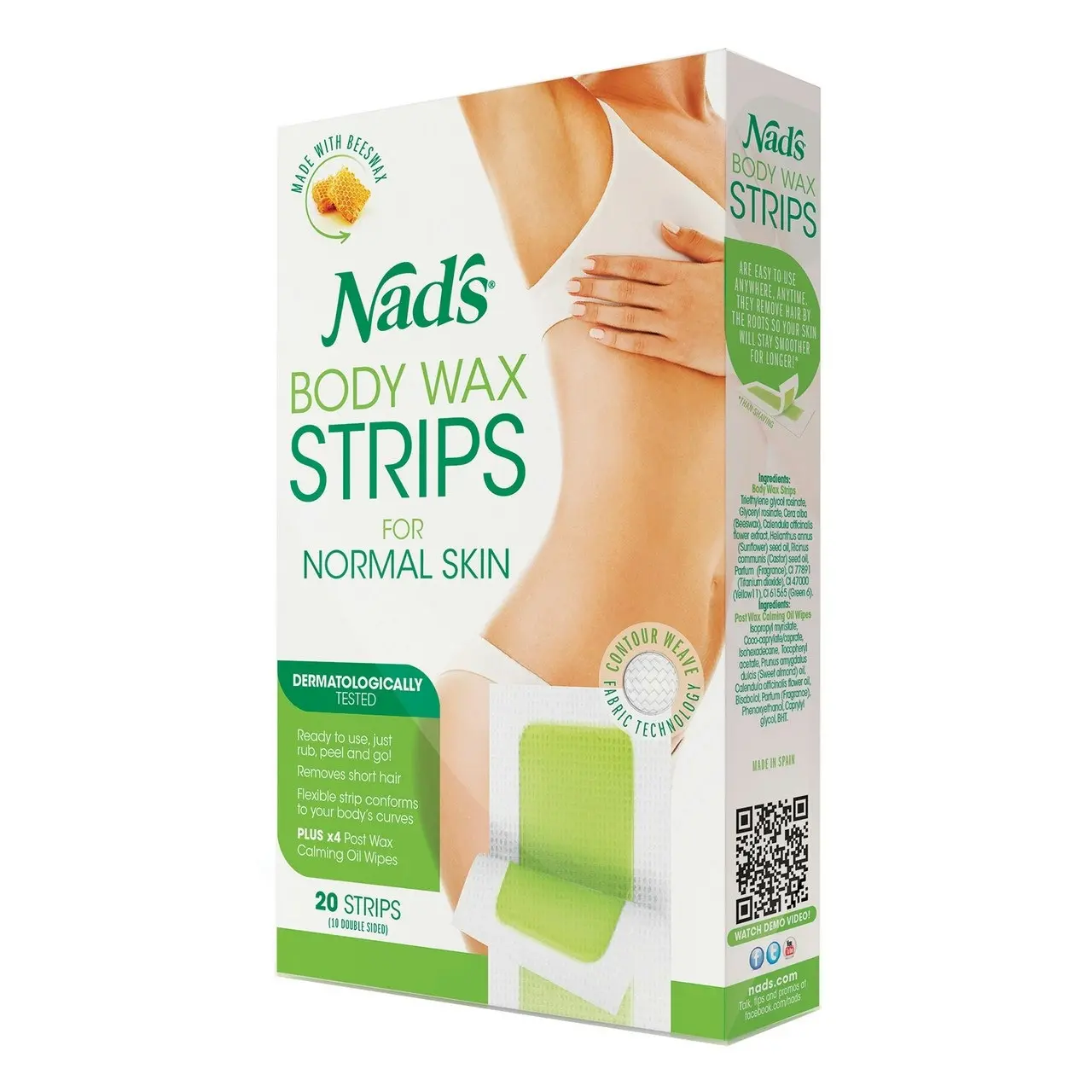 Nads Body Wax 20 Strips