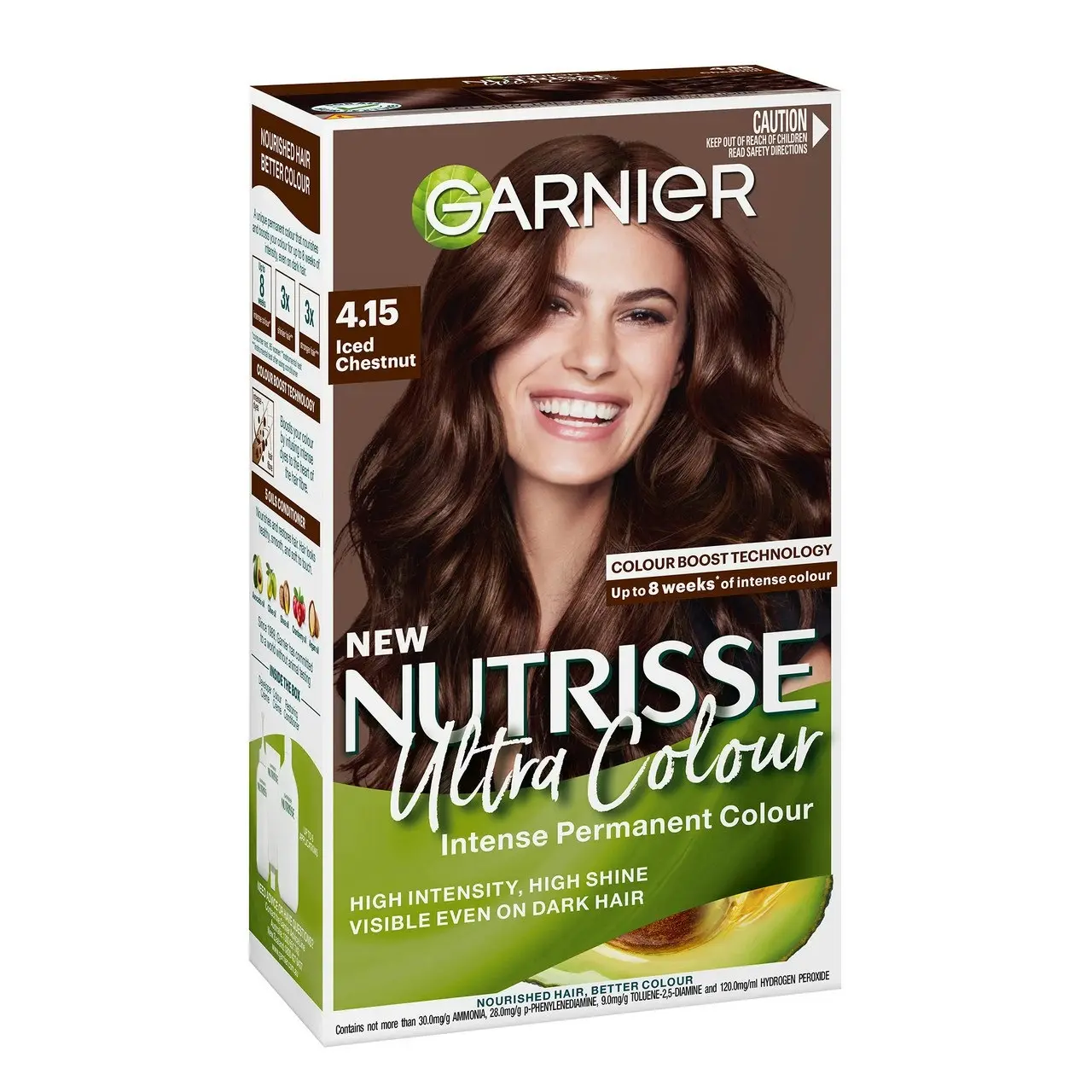 Garnier NutrisseUltra Colour Permanent Hair Colour - 4.15 Iced Chestnut