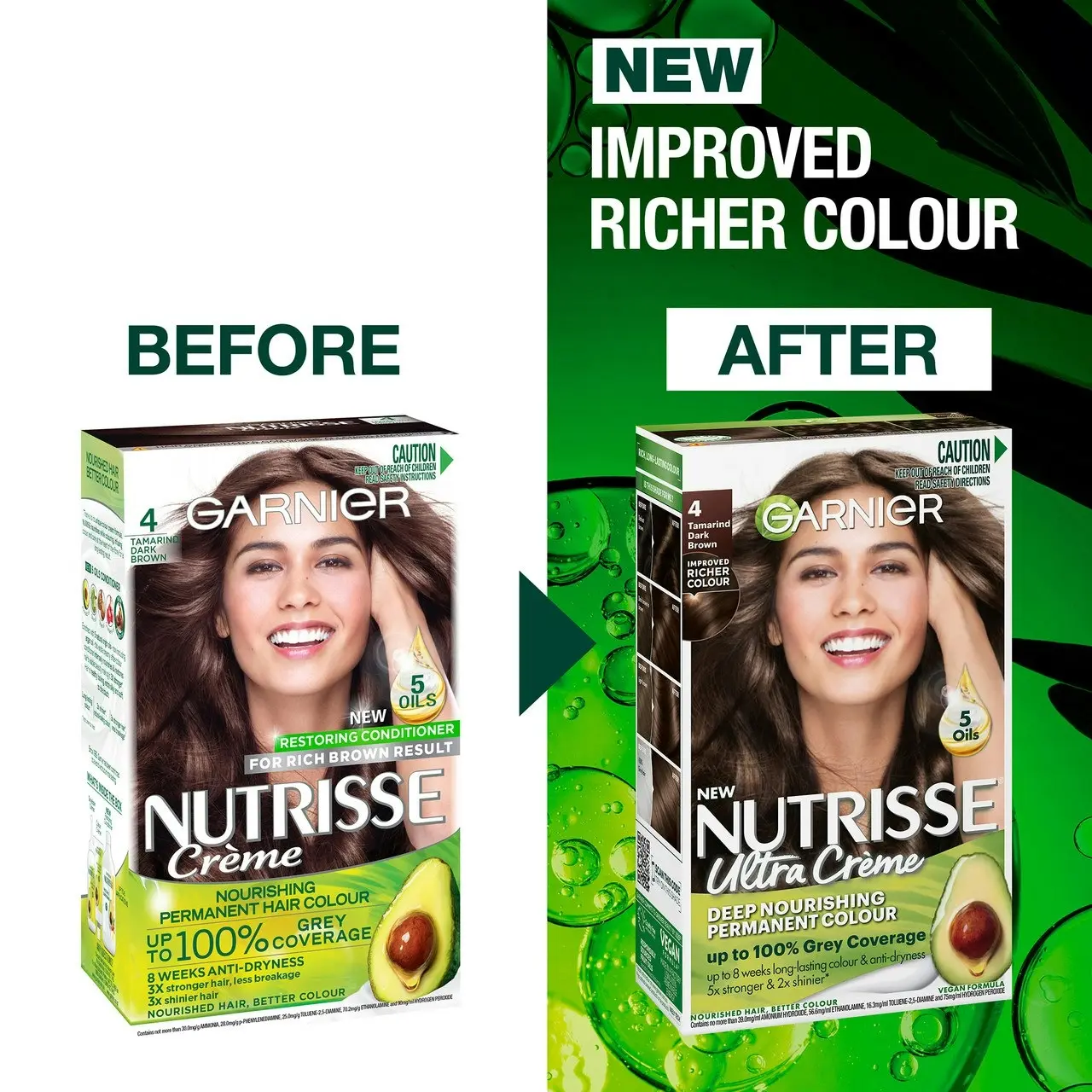 Garnier Nutrisse Permanent Hair Colour - 4 Tamarind Dark Brown